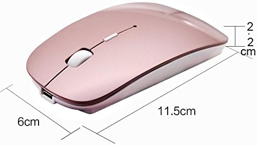 2.4G Rechargeable mobile portable wireless optical mouse with USB receiver, mute type mice,3 adjustable DPI levels, for notebook, PC, laptop, computer, macbook (Pink)