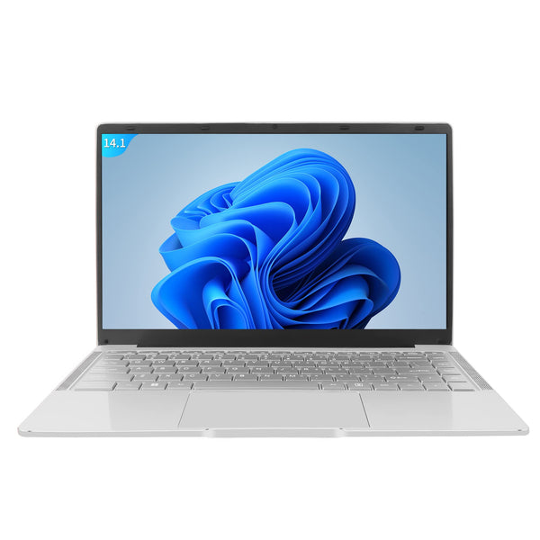 14" Silver FHD IPS Display Ultra-Thin Laptop, Celeron J4105 (up to2.8GHz), 8GB DDR4 RAM, 512GB SSD, 180° Opening, 2 USB3.0, WiFi/BT, Perfect for Travel, Study and Work