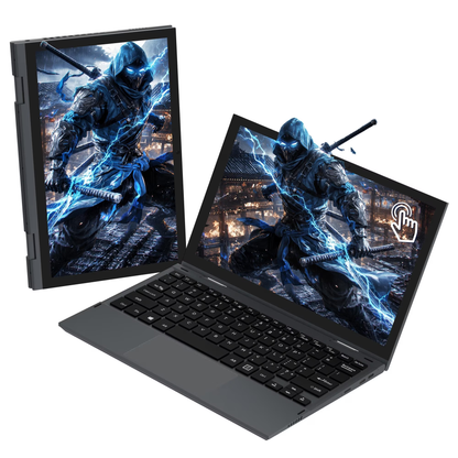 Fsjun 11" 2-in-1 Touchscreen Laptop, 360° Convertible Tablet, 2K IPS Display, Celeron N95, 16GB DDR5 RAM, 512GB SSD, Win 11 Pro + Office 2019, Backlit Keyboard, Fingerprint Reader