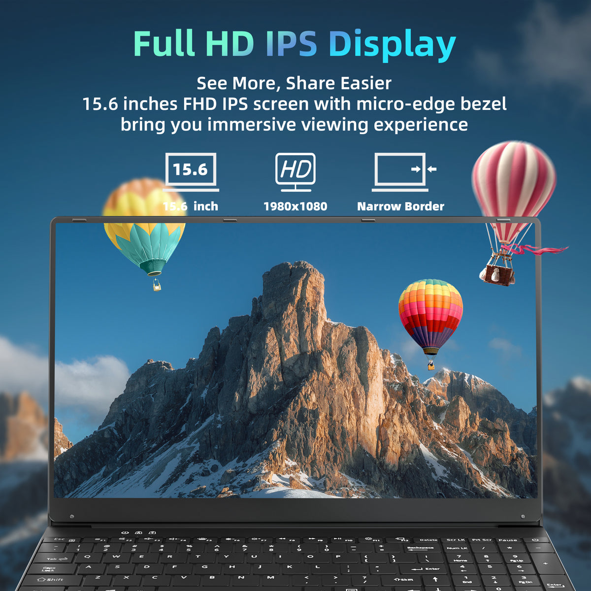 Fsjun 15.6" Laptop Computer, Intel i7-8750H, 32GB RAM, 512GB SSD, FHD IPS Display, (Win 11 Pro + Office 2024), Fingerprint