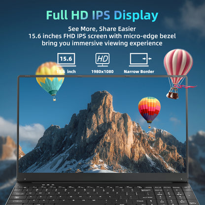 Fsjun 15.6" Laptop Computer, Intel i7-8750H, 32GB RAM, 512GB SSD, FHD IPS Display, (Win 11 Pro + Office 2024), Fingerprint