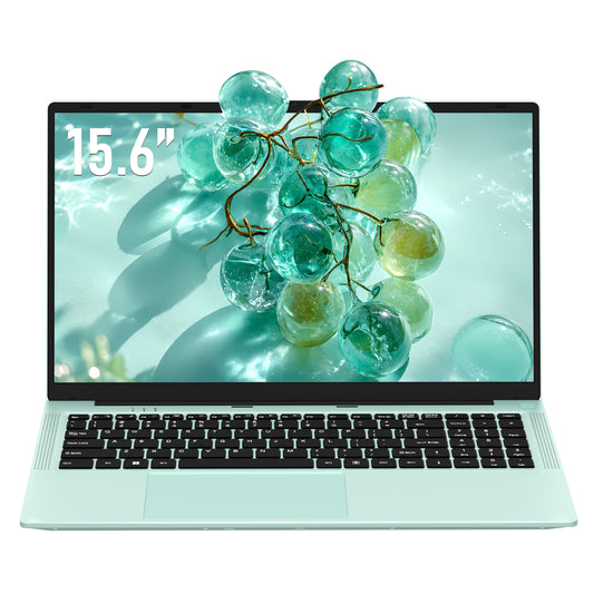 Fsjun 15.6" Mint Green Laptop, Core m3-7Y30 up to 2.60GHz, 16GB RAM, 256GB SSD, FHD IPS Display, Backlit Keyboard with Numpad, Win 11 Pro, Office 2019, for Student & Business