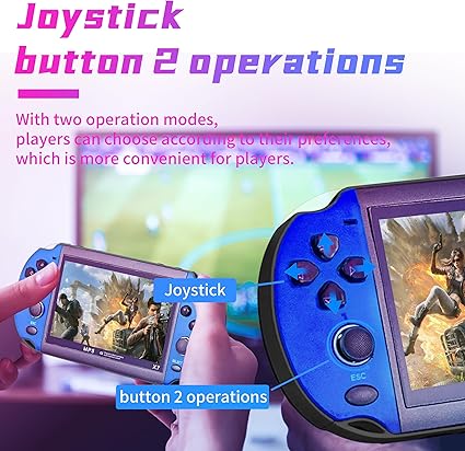 FSJUN Handheld Game Consoles Built in Free Games 8GB RAM 4.3 Inch Screen Double Rocker,Support TV Output,Music/Movie/Camera Audio and Video MP3,MP4, MP5, Birthday Gift for Kids