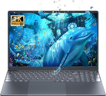 【Win 11/MS Office 2019】16" Laptop Computer 12th Gen Alder Lake N95 CPU (Up to 3.4Ghz) Quad-Core 12G LPDDR5 RAM 256GB/512GB SSD, Narrow Bezels 1920*1200 2K FHD IPS Screen/Backlit KB/Fingerprint Unlock(Gray)