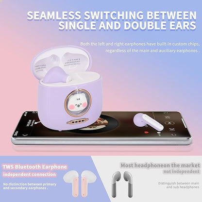 FSJUN Wireless Earbuds BT 5.1 In-Ear with Cute Cat Bag Charging Case, Type-C Charging, ENC Noise Reduction, Dual Microphones, Fingerprint Touch, Auto Pairing - Gift for Girls