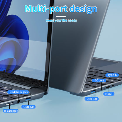 Fsjun 14.1" Laptop Computer, 2K IPS Display, 16GB DDR4 RAM, 512GB SSD,N5105 Quad-Core Processor,Win 11 Pro&office2019, Fingerprint Reader, Backlit Keyboard, Portable Laptop for Students, Business