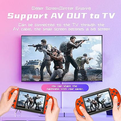 FSJUN Handheld Game Consoles Built in Free Games 8GB RAM 4.3 Inch Screen Double Rocker,Support TV Output,Music/Movie/Camera Audio and Video MP3,MP4, MP5, Birthday Gift for Kids