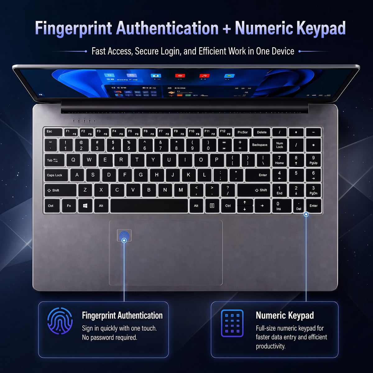 Fsjun 15.6" Laptop Computer, Intel i7-8750H, 32GB RAM, 512GB SSD, FHD IPS Display, (Win 11 Pro + Office 2024), Fingerprint