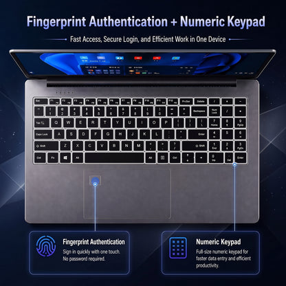 Fsjun 15.6" Laptop Computer, Intel i7-8750H, 32GB RAM, 512GB SSD, FHD IPS Display, (Win 11 Pro + Office 2024), Fingerprint