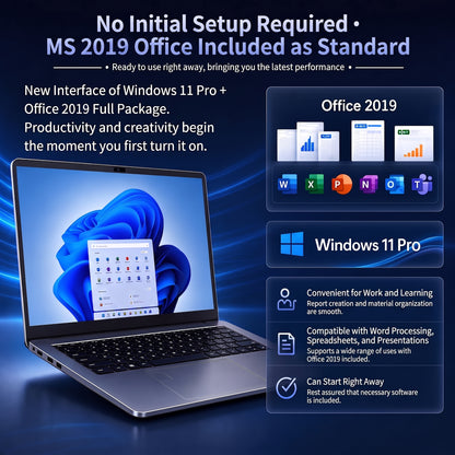 Fsjun 15.6" Laptop Computer, Intel i7-8750H, 32GB RAM, 512GB SSD, FHD IPS Display, (Win 11 Pro + Office 2024), Fingerprint